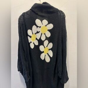 Wildfox Black Cardigan with Daisy Design